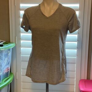 Danskin Women's Short Sleeve V-Neck Tee - Light Gray